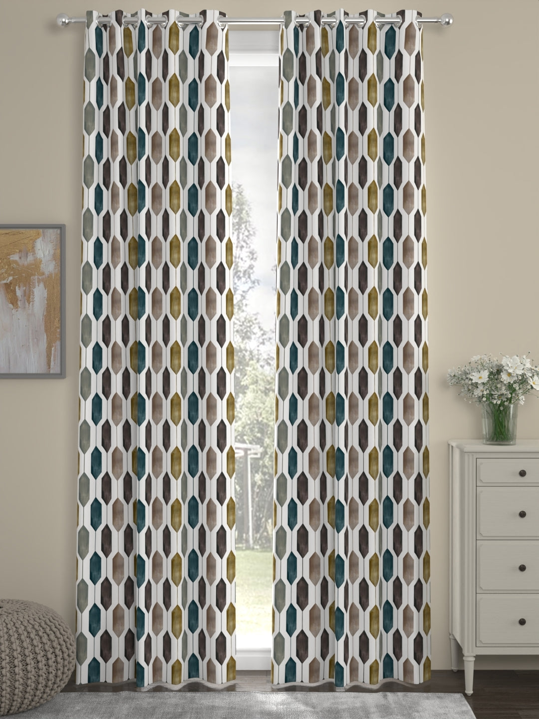 Amber Print Regular Curtain