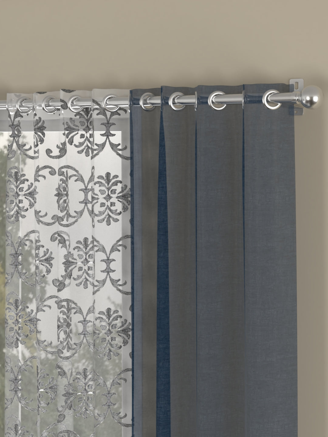 Navy Blue::Silver / Window