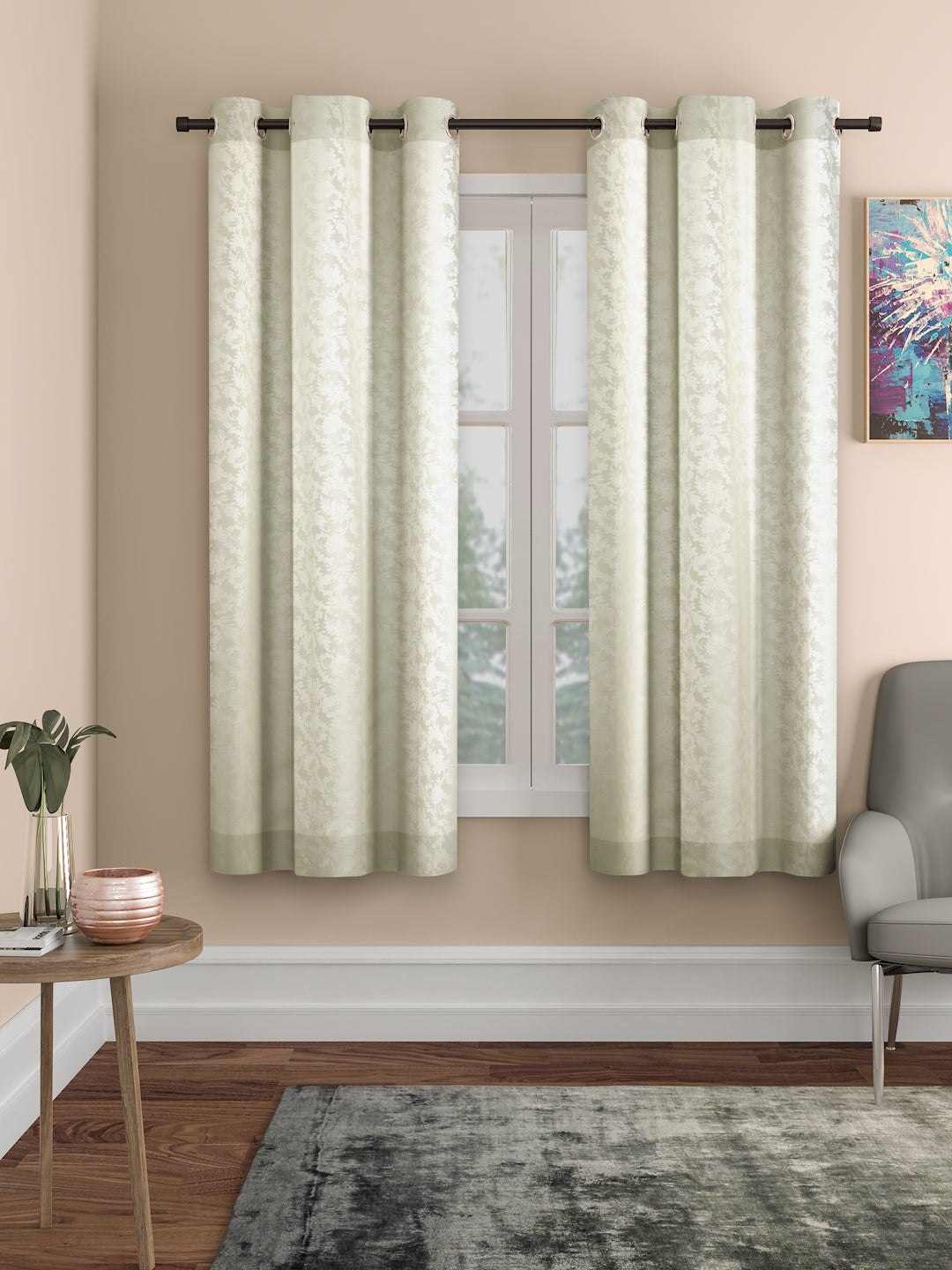 Emerald Dyed Jacquard  Regular Curtains