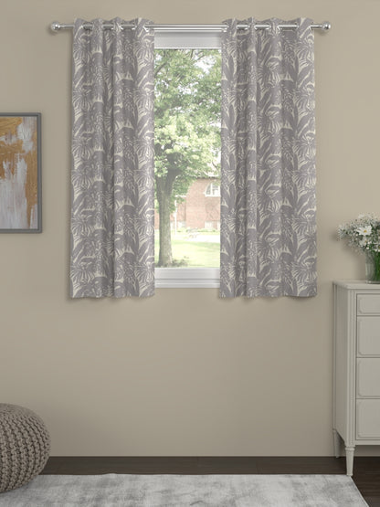 Neel Tropical Regular Curtain-Grey