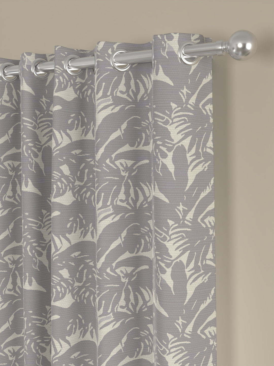 Neel Tropical Regular Curtain-Grey