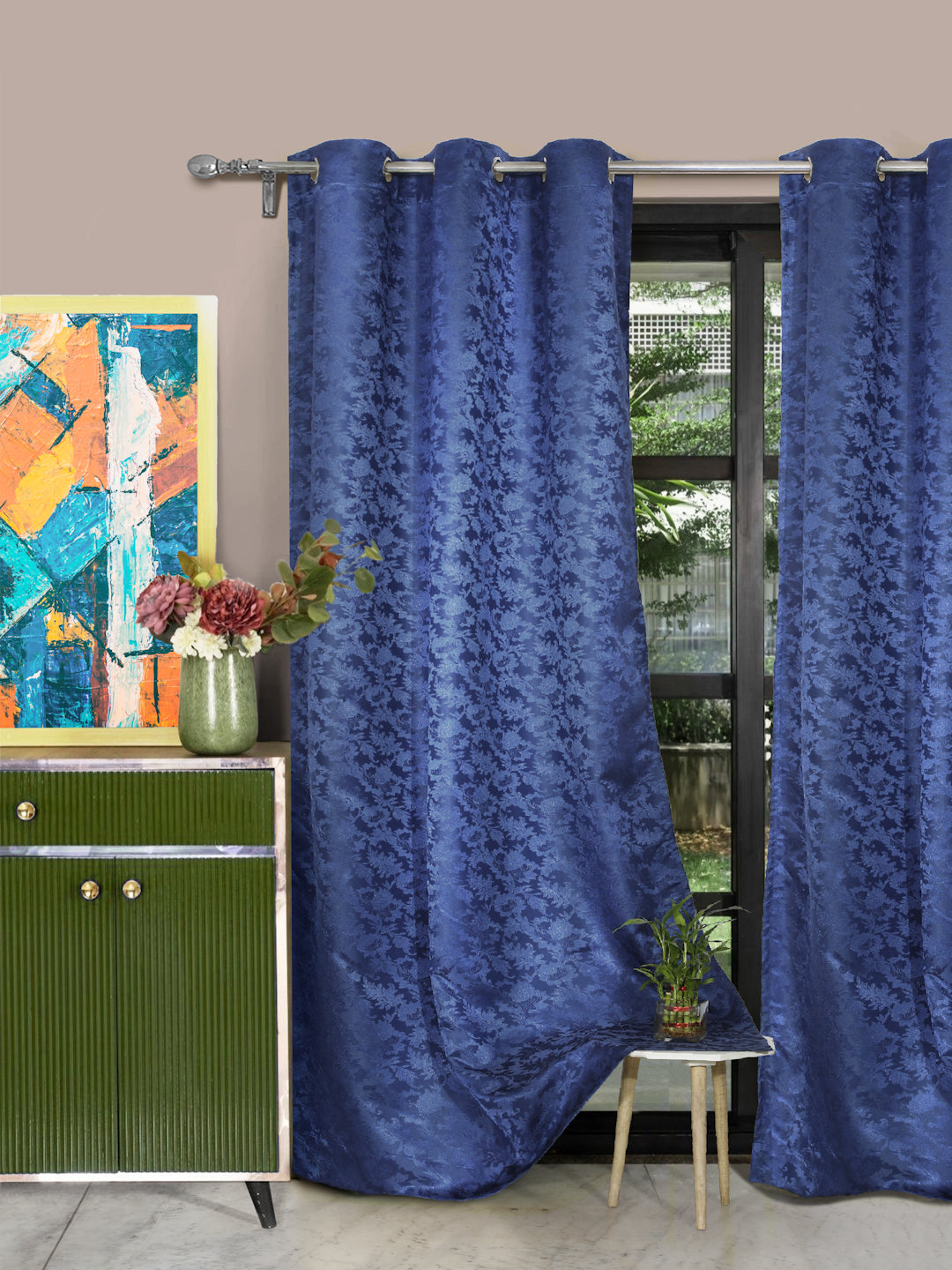 Emerald Dyed Jacquard  Regular Curtains