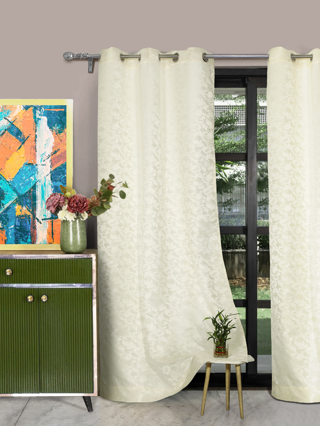 Emerald Dyed Jacquard  Regular Curtains
