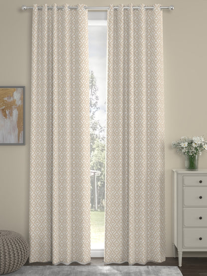 Shia Geometric Regular Curtain-Beige