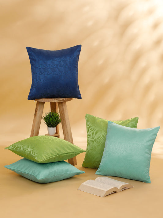 Abstract Square  Polyester Cushion Covers, Set Of 5 (16"X16" Inches)