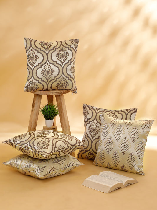 Abstract Square  Polyester Cushion Covers, Set Of 5 (16"X16" Inches)