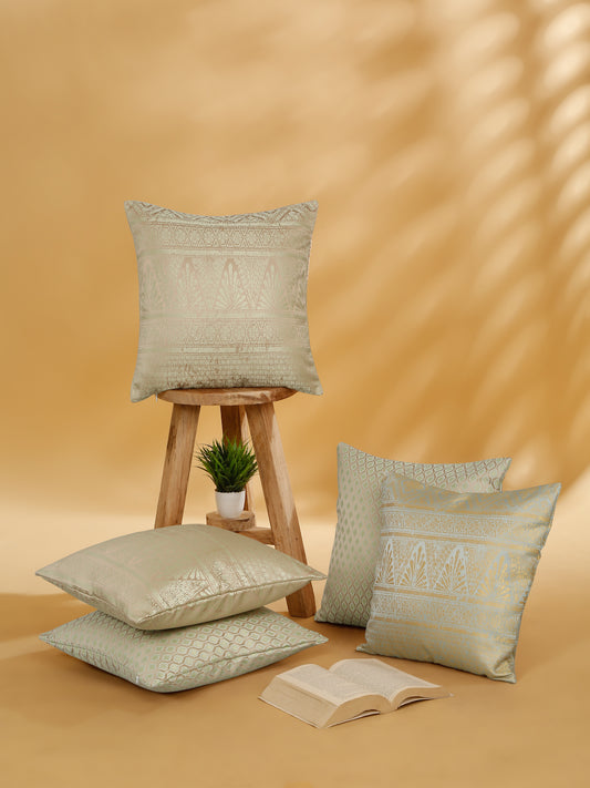 Set Of 5 Jacquard Square Cushion Covers