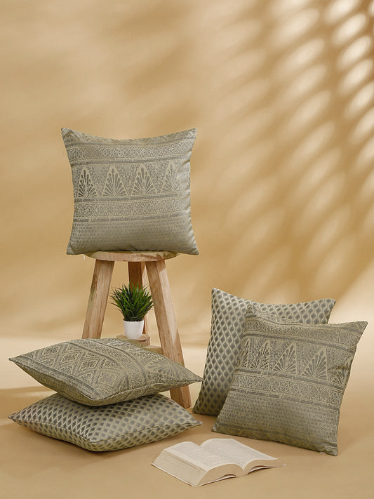 Set Of 5 Jacquard Square Cushion Covers