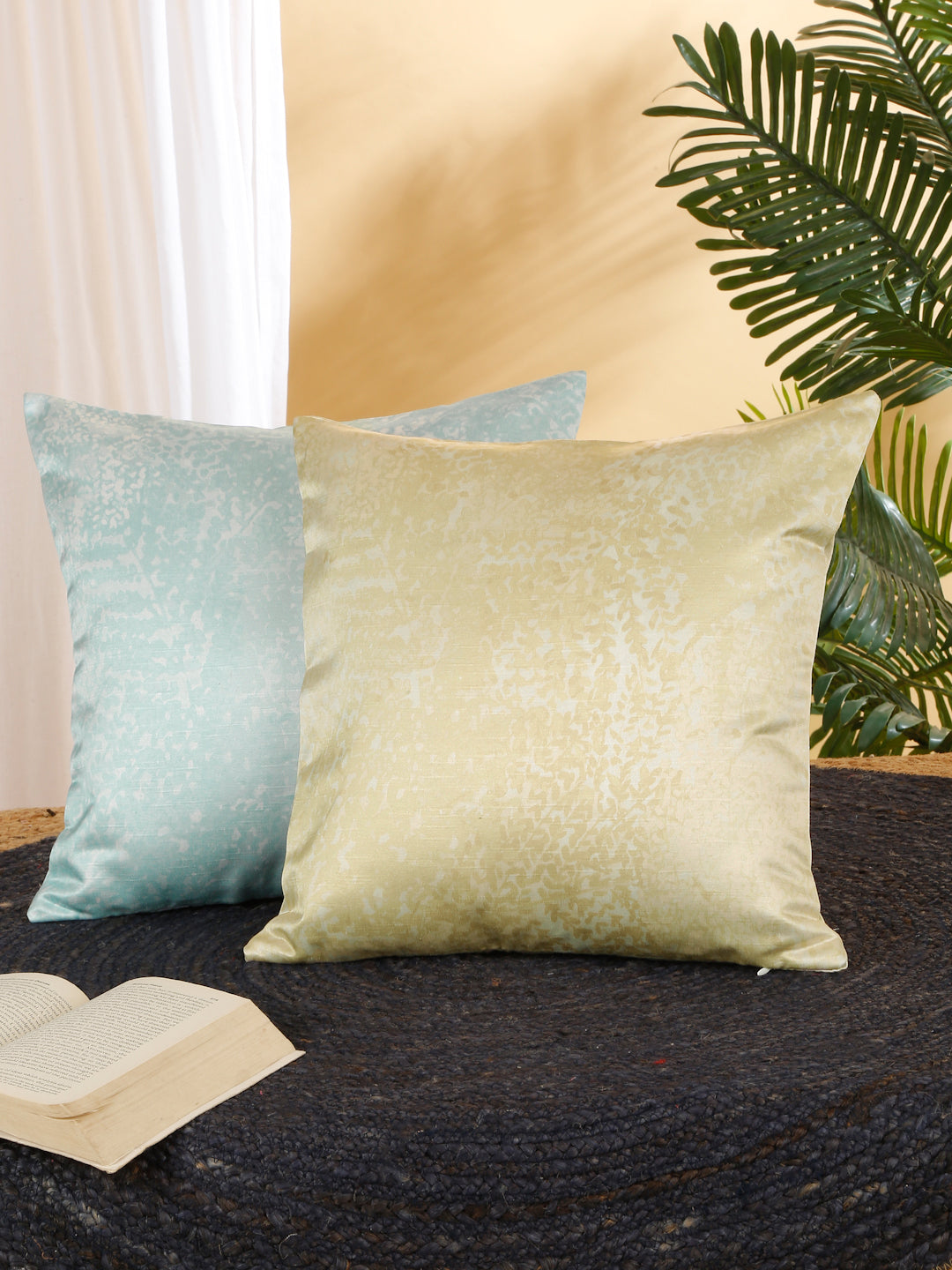 Set Of 2 Abstract Square Cushion Covers