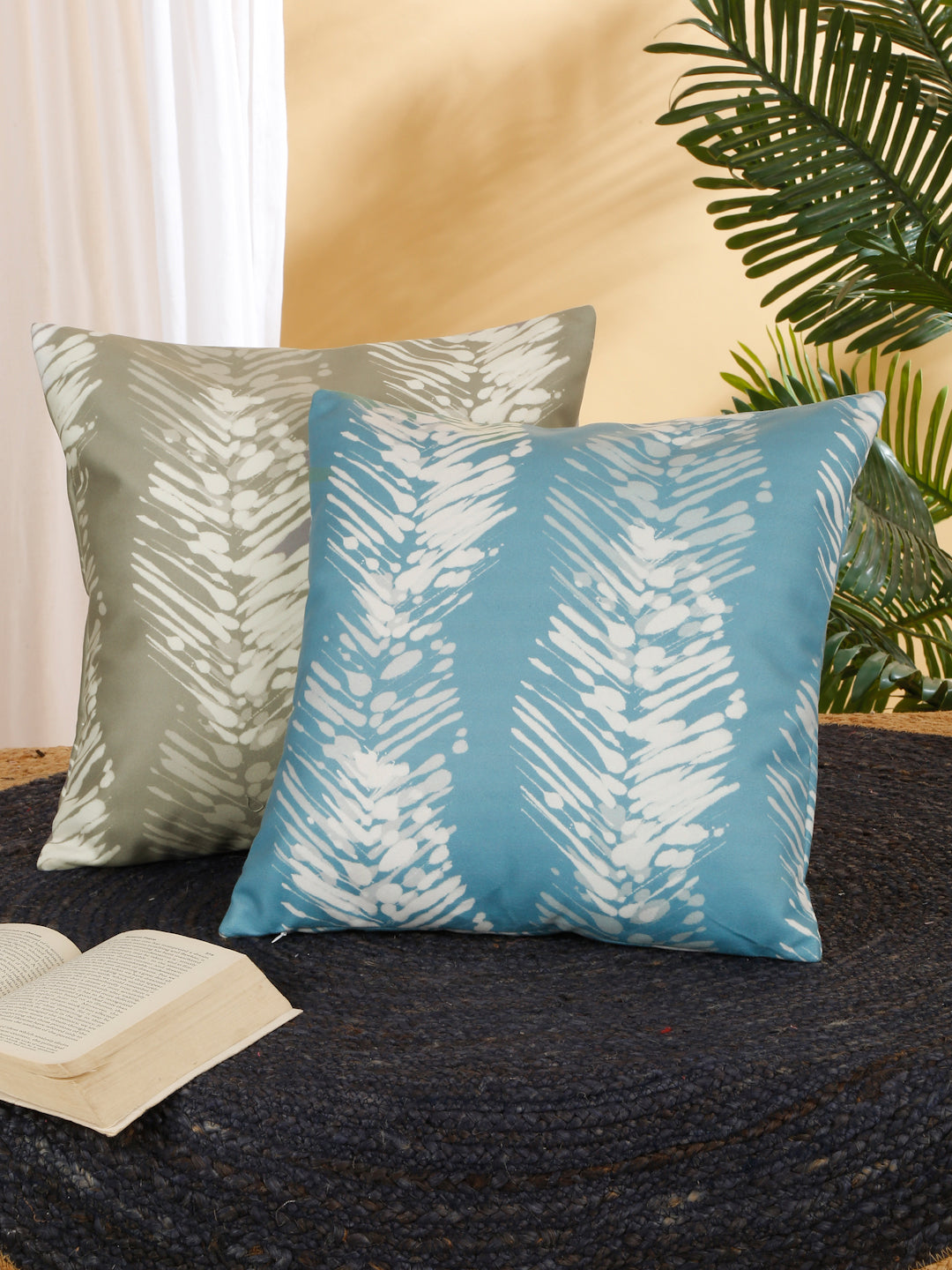 Set Of 2 Abstract Square Cushion Covers