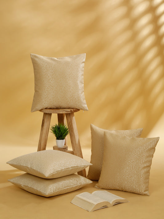 Set Of 5 Jacquard Square Cushion Covers