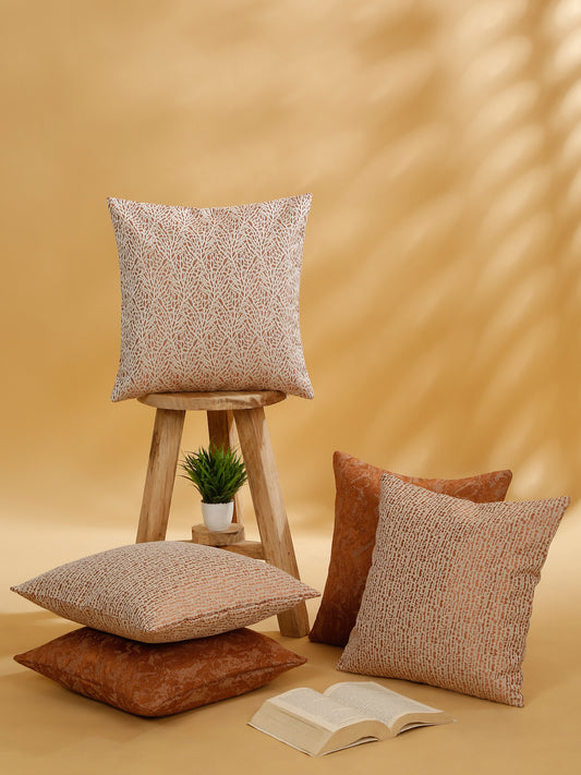 Set Of 5 Jacquard Square Cushion Covers