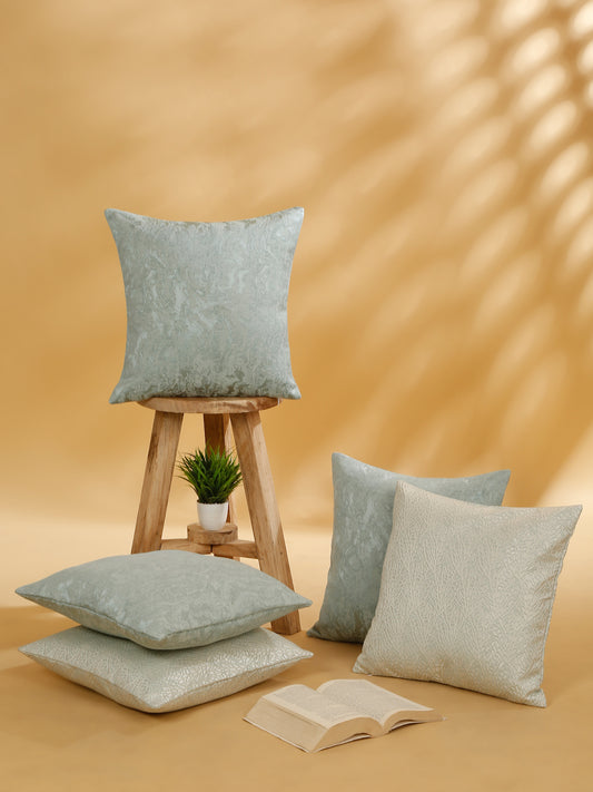 Set Of 5 Jacquard Square Cushion Covers