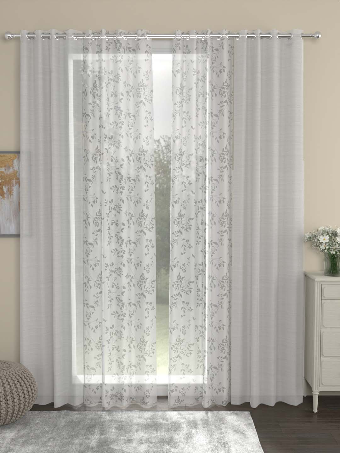 Dove Emily Pack of 4 Sheer Curtains